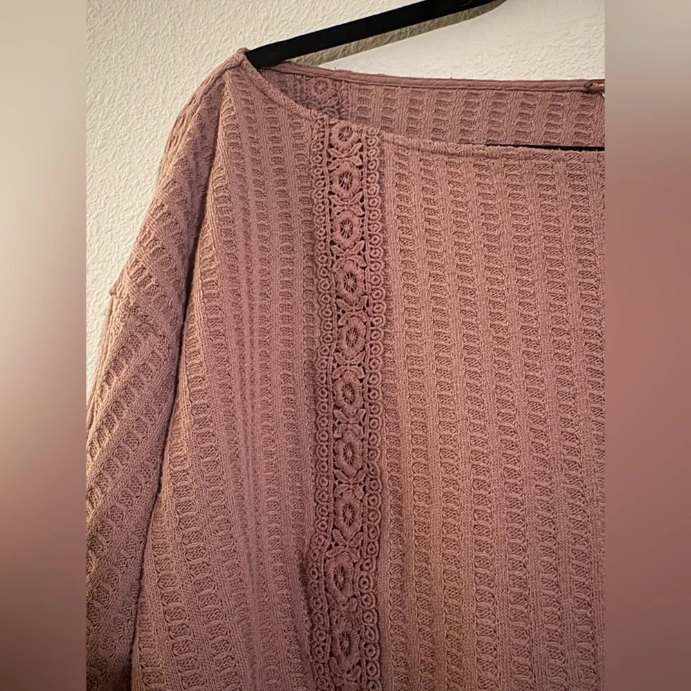 Cozy Mauve Knit Lounge Top ONLY  (Part of a Set). Size Small